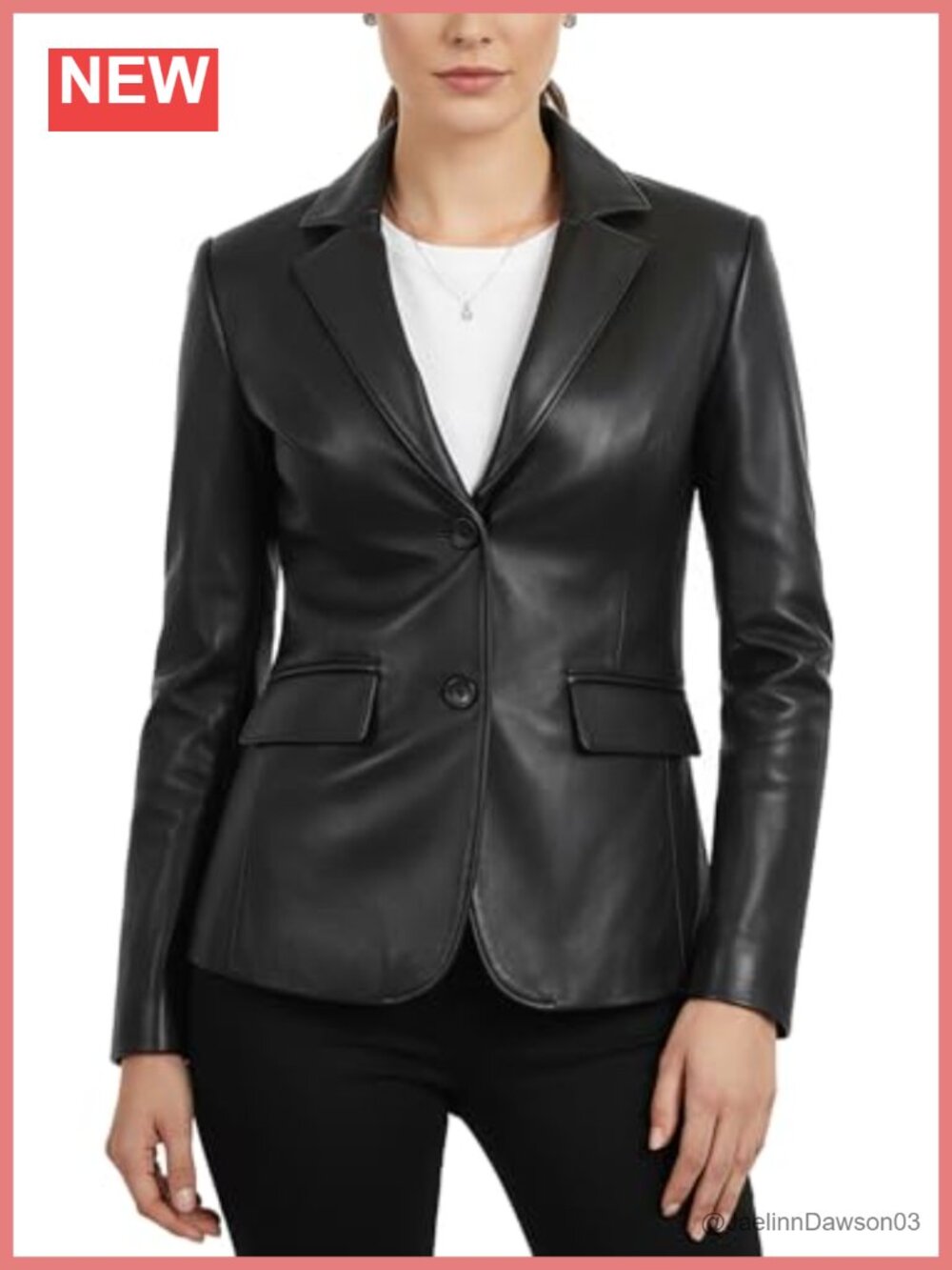 Real Lambskin Leather Blazer Women Notch Collar Business Casual Coat